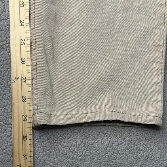 Levis 555 Jeans Mens 34x29.5 Tan Khaki Relaxed Fit Straight Leg Orange Tab USA - Picture 14 of 16